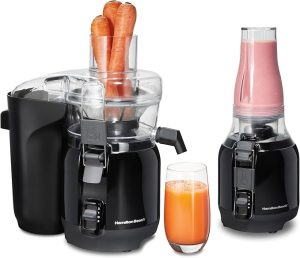 Hamilton Beach 2-in-1 Juicer & Blender – 800W, Black